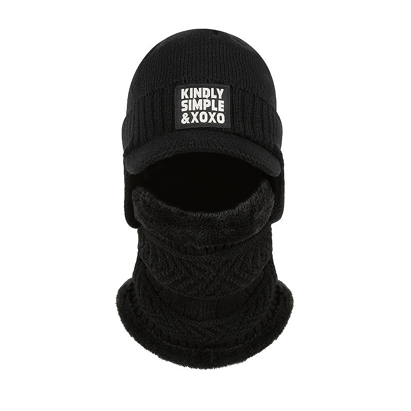 Winter Ear Cap Set With Velvet And Insulation