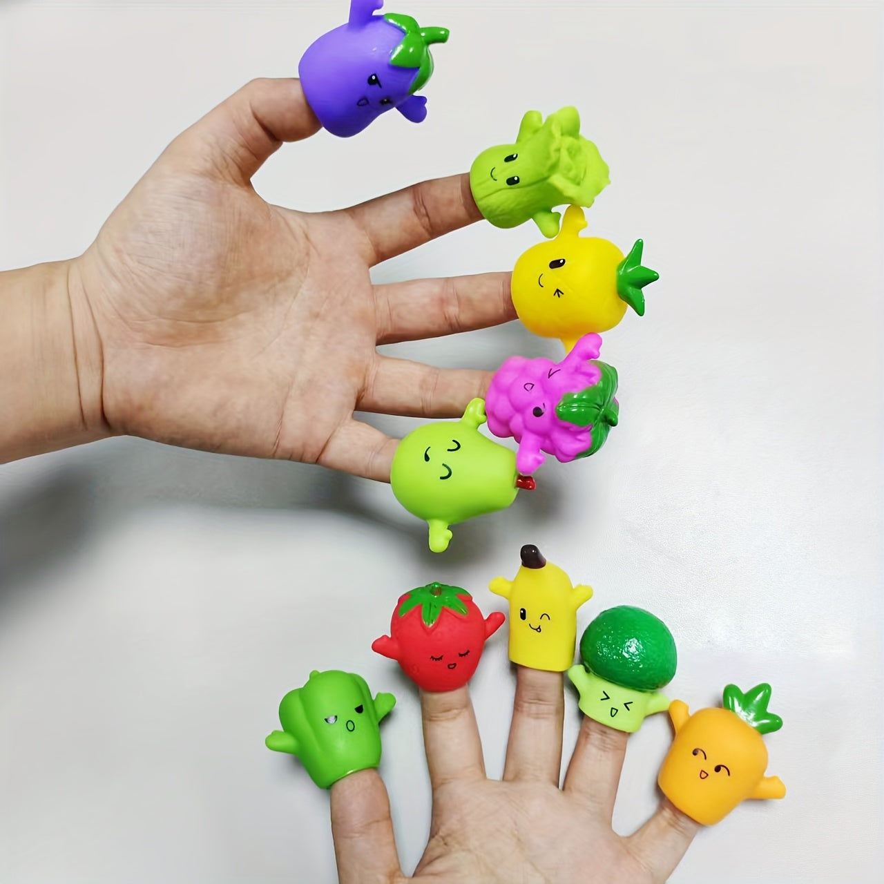 5pcs Fruit & Vegetable Finger Puppets English Story