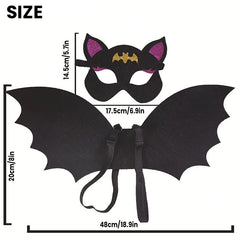 2pcs Kids Halloween Bat Wings Mask Set Cosplay Dress Up