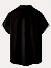 Men's Casual Wide Stripe Short Sleeve Shirt With Chest Pocket