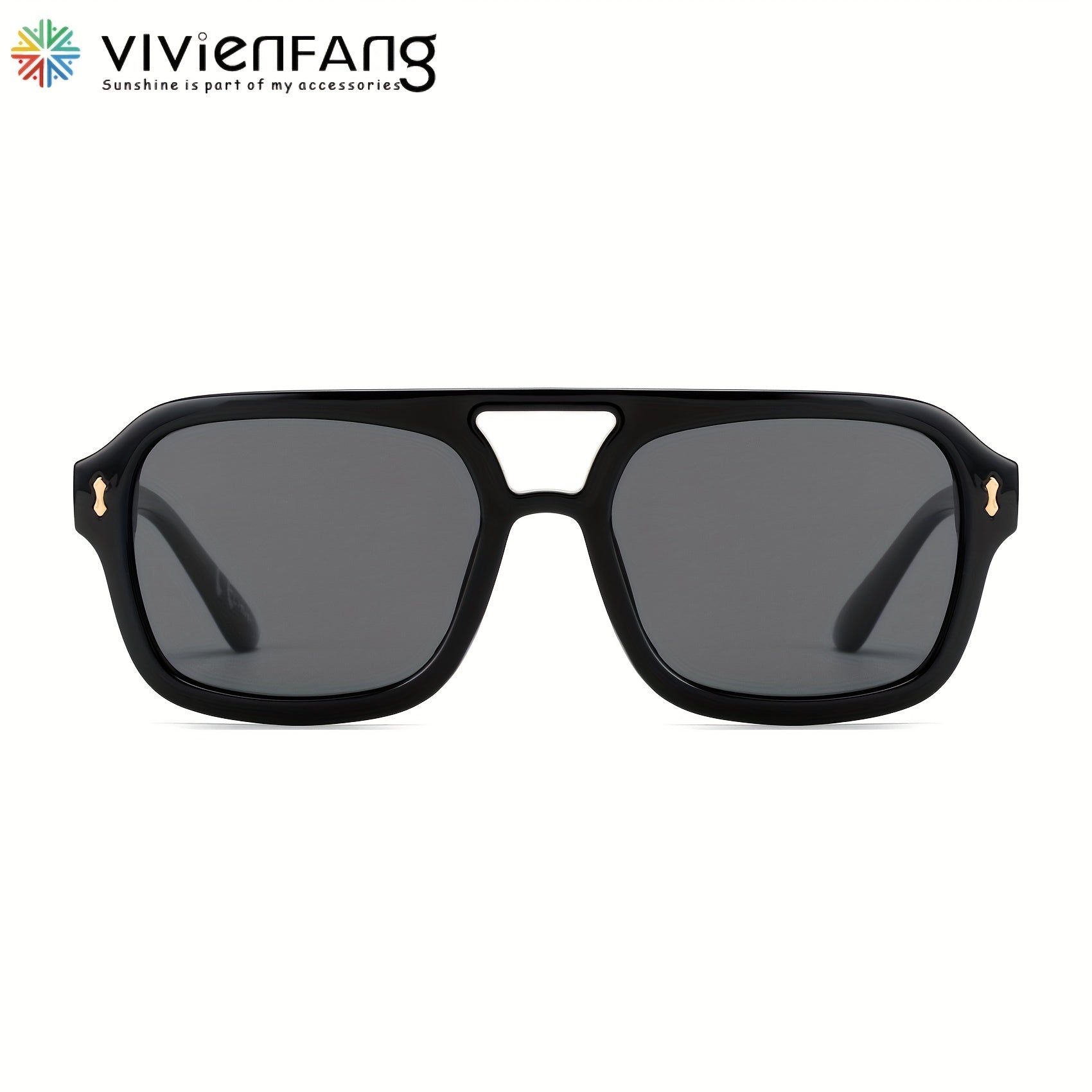 VIVIENFANG Square Aviator Sunglasses Polarized Vintage Pilot UV Protection