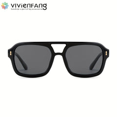 VIVIENFANG Square Aviator Sunglasses Polarized Vintage Pilot UV Protection