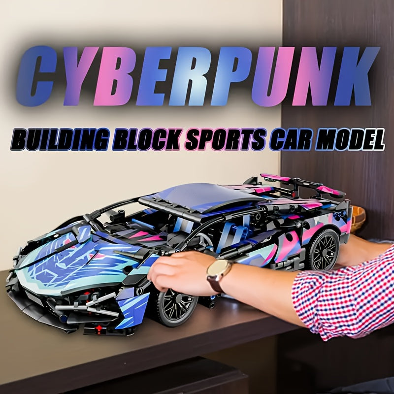 Purple Sports Car Building Blocks Set for Adults