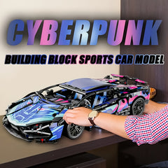 Purple Sports Car Building Blocks Set for Adults