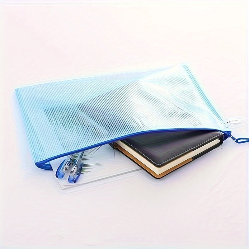 Transparent A4 Grid File Bag with Zipper Closure
