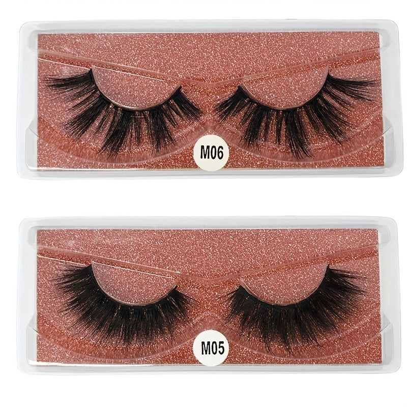 30 Pairs Natural Look 3D Mink Lashes Fluffy Wispy Glittery False Eyelashes