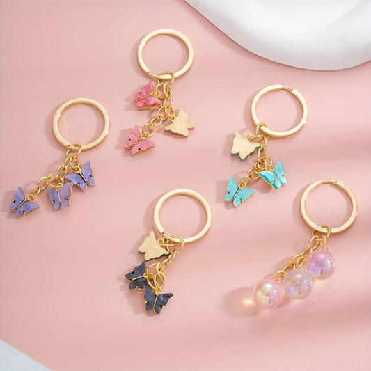 Acrylic Butterfly Keychain Bag Pendant Gift Birthday Accessories Ornament