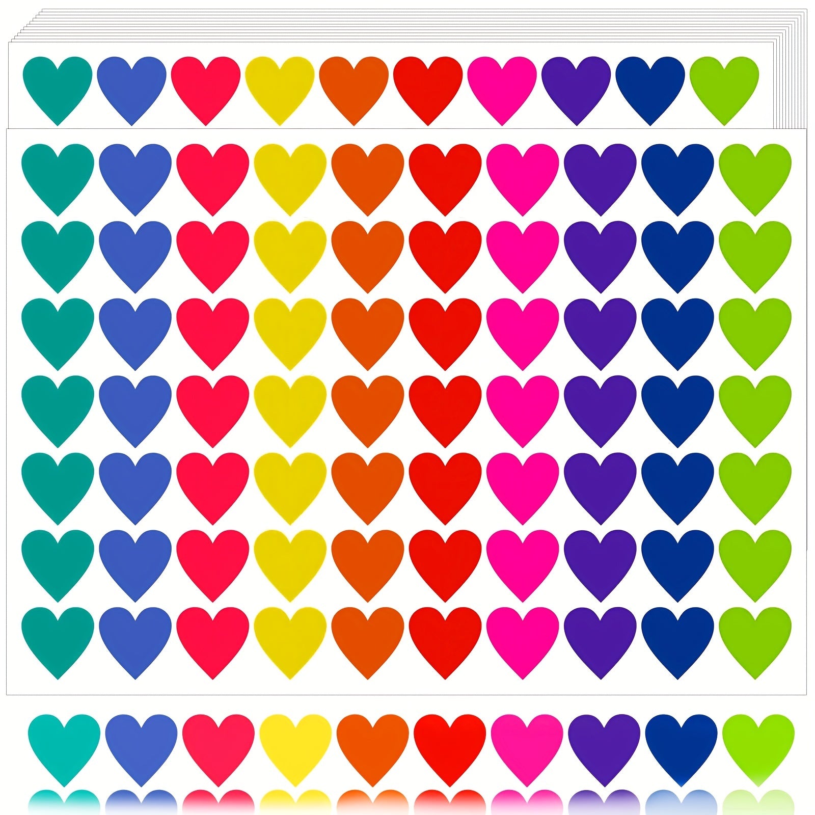 1400 Pcs Colored Heart Dot Stickers Coding Labels Sticky Dots