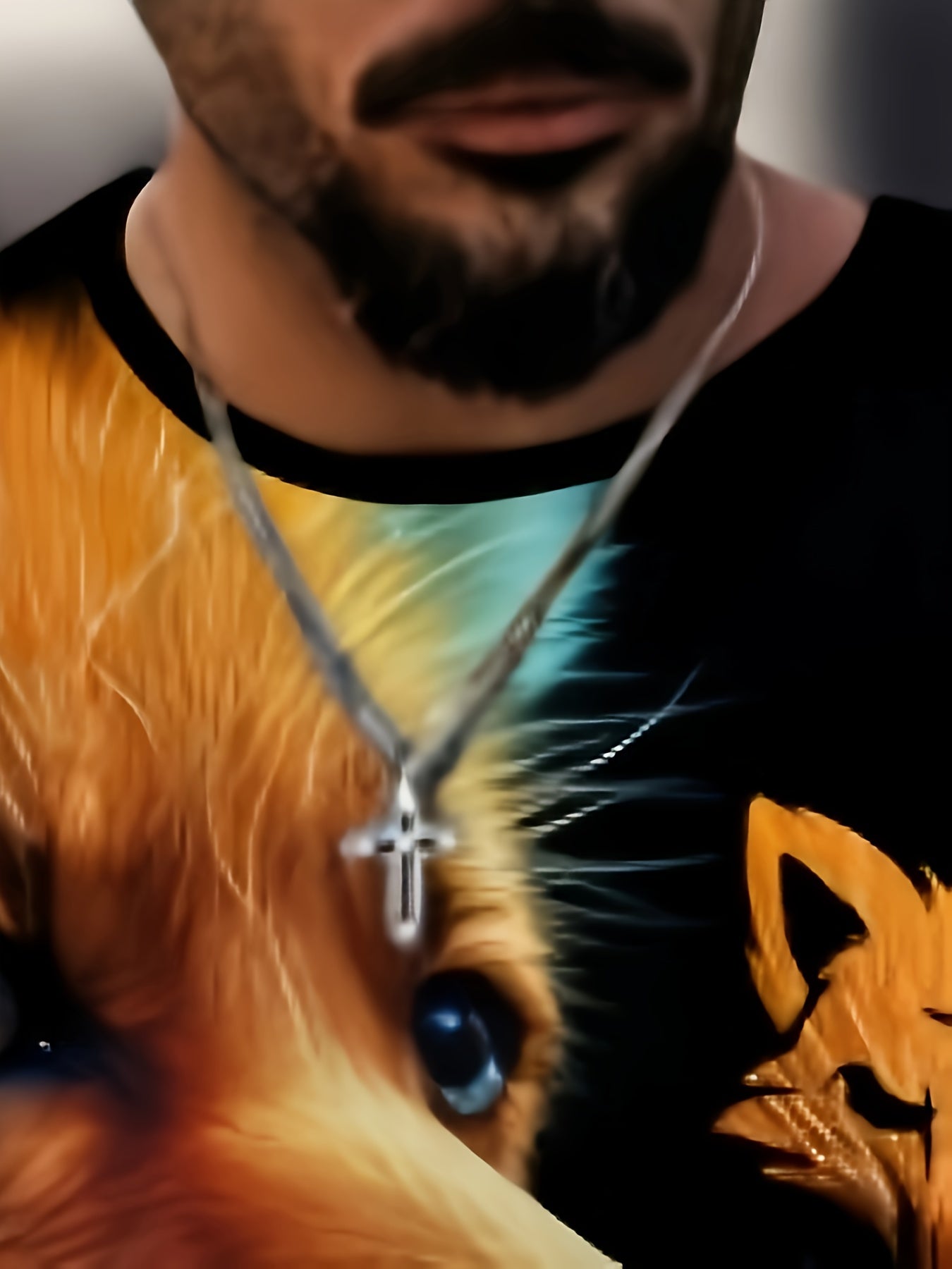 Men's Fox Animal Print Short Sleeve T-shirt