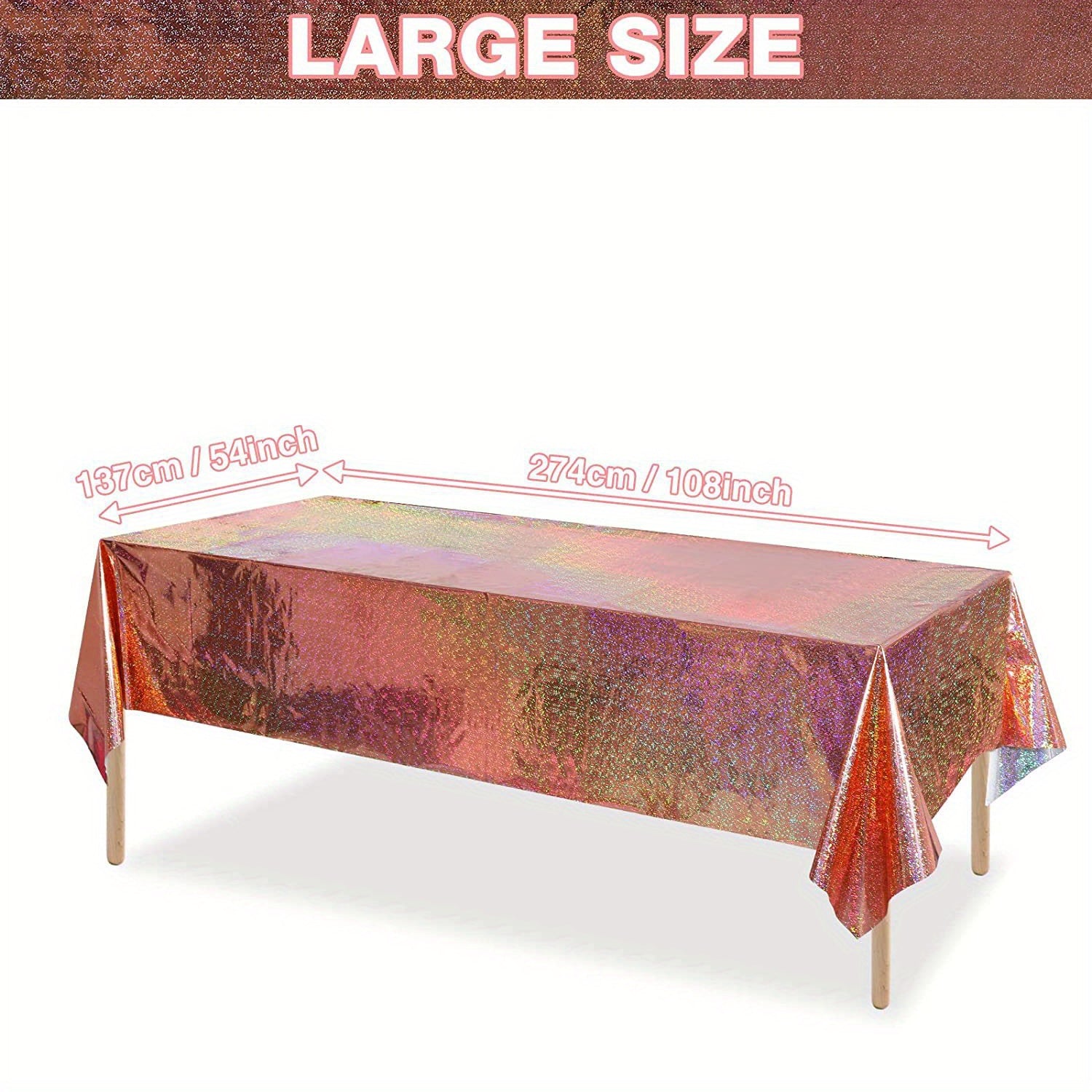 Iridescence Plastic Tablecloths 137 16cmx274 Laser Table Covers Holographic Foil