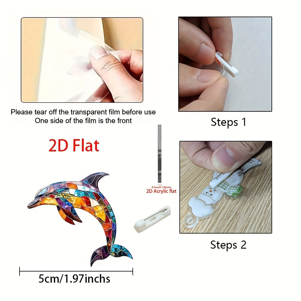 Vibrant Acrylic Dolphin Pin - Perfect Gift for Mom!
