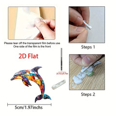 Vibrant Acrylic Dolphin Pin - Perfect Gift for Mom!