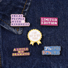 Is It Friday Yet Enamel Pins - Me Sarcastic Never - 80s Baby Drama Brooch