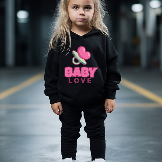 OERYUI Baby Love Print Hoodies Pants Set Spring Fall Sports