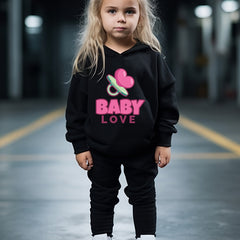 OERYUI Baby Love Print Hoodies Pants Set Spring Fall Sports