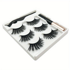 3 Pairs Magnetic Faux Mink Hair False Eyelashes Long and Curling Reusable Lashes