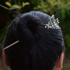 Death's Head Moth Hair Stick Metal Hairpin Halloween Hairpin