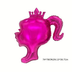 6pcs Princess Birthday Decoration Balloons Set Rose Red Wave Dot Aluminum Film