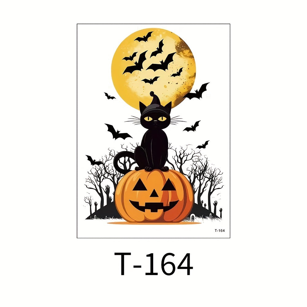 Waterproof Big Flower Arm Tattoo Stickers Halloween Horror Tattoo
