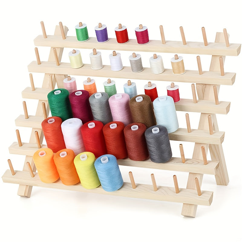 60 Spool Thread Holder Wooden Sewing & Embroidery Thread Rack