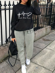 Casual Long Sleeve Sweatshirt & Joggers Pants Set