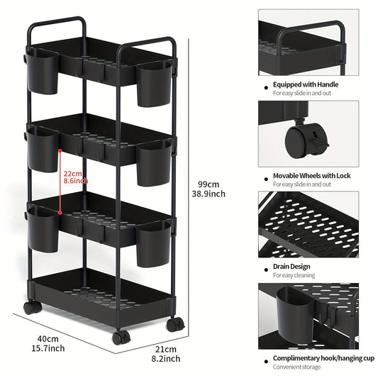 Multifunctional Snack Storage Rack with Wheels