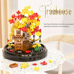 Four Seasons Tree House Small Building Blocks Ornament