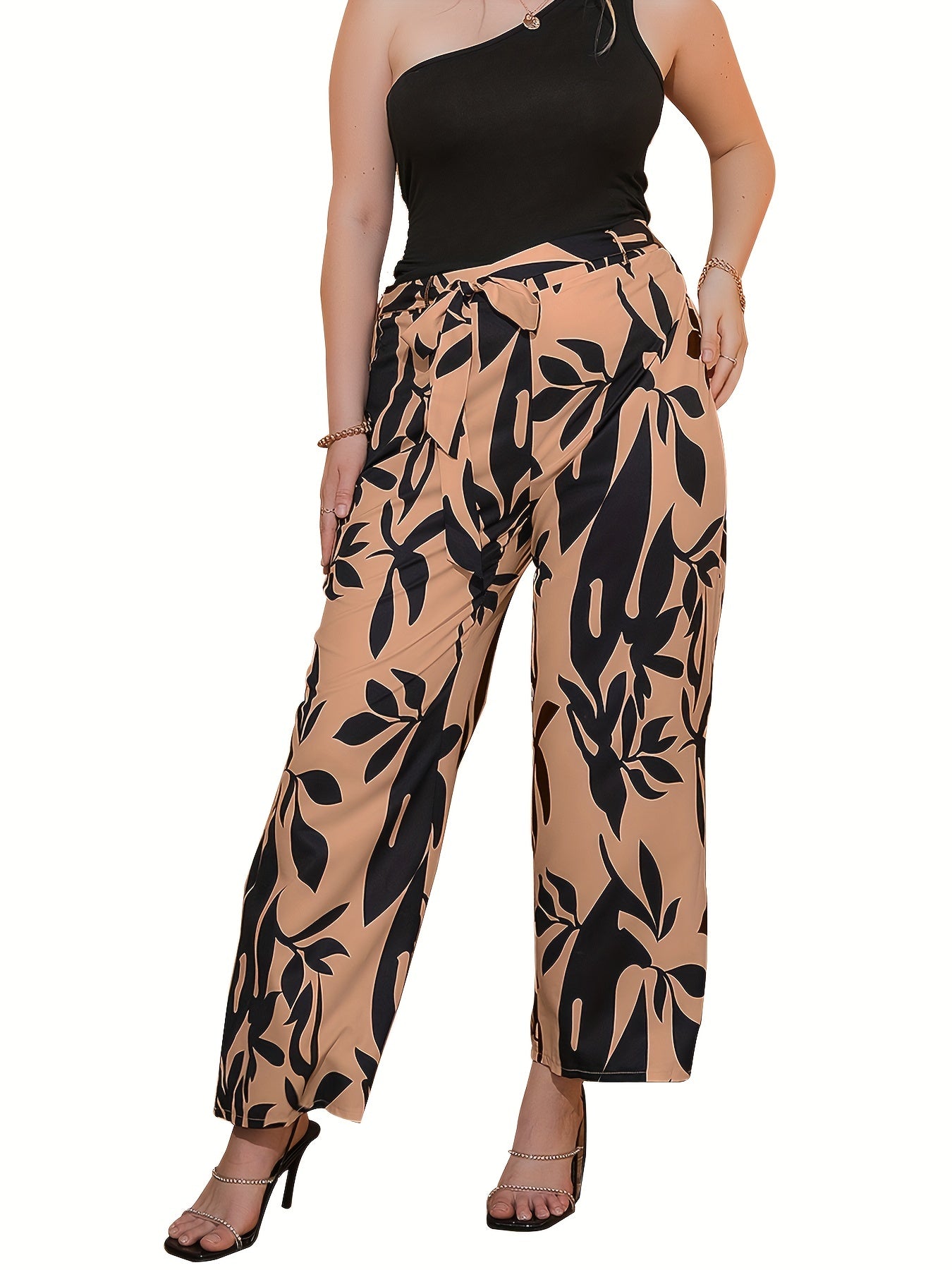  Boho Floral Wide Leg Pants