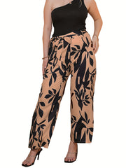  Boho Floral Wide Leg Pants