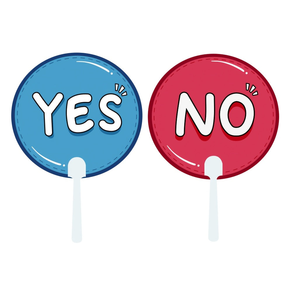 5pcs Double Sided YES NO Hand Sign Cards Classroom Teaching Aids Assorted