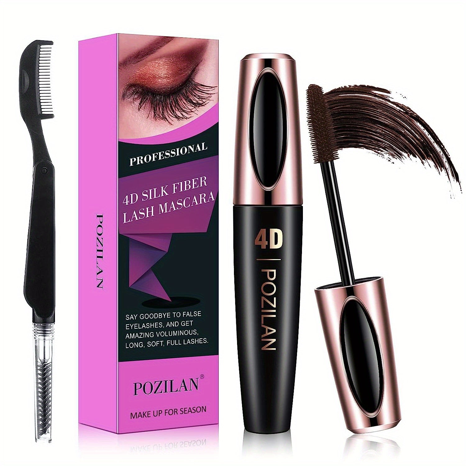 6 Colors Waterproof Mascara With Comb Set Lengthening Thickening
