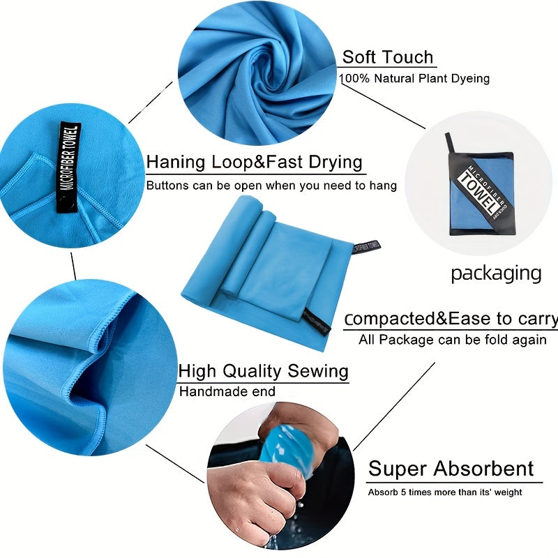 Quick Dry Microfiber Travel Towel for Camping Beach Backpacking Hiking Sports