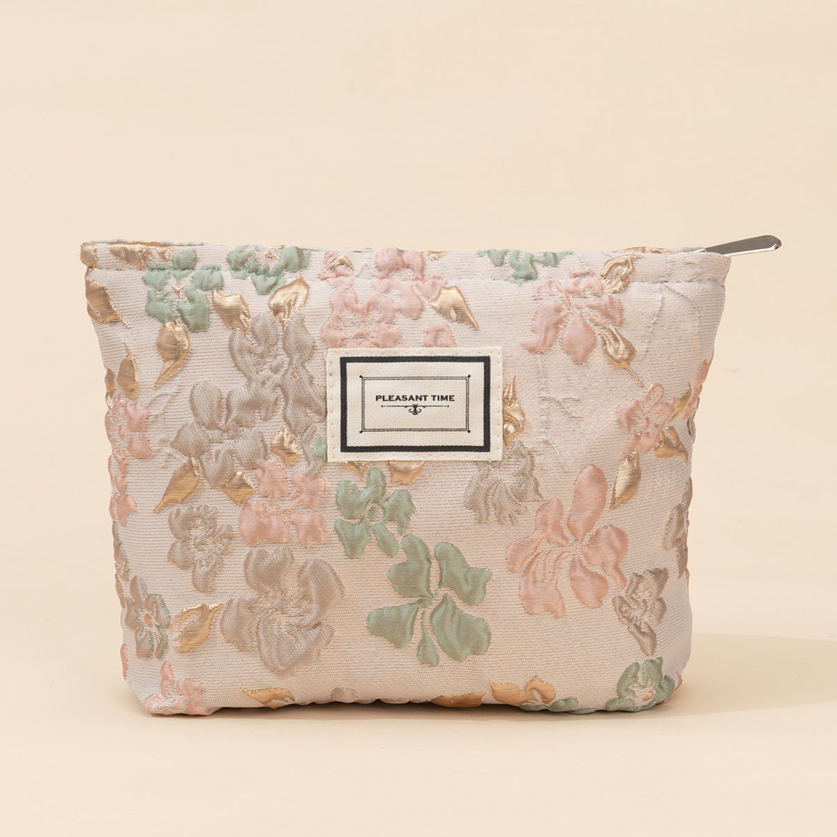 Floral Makeup Bag Zipper Cosmetic Organizer Travel Portable Pouch