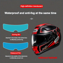 2pcs Motorcycle Helmet Rainproof Anti Fog Film Universal Full Frame Compatible