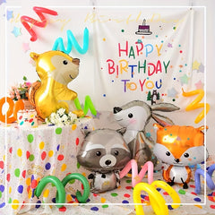 Woodland Animals Balloons Forest Creatures Cartoon Party Decorations