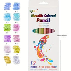 12 Colors High Quality Water Soluble Metal Fluorescent Drawing Pencils