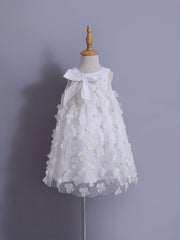 Toddler Girls' Birthday Dress Butterfly Appliques Sleeveless Mesh Princess Dress