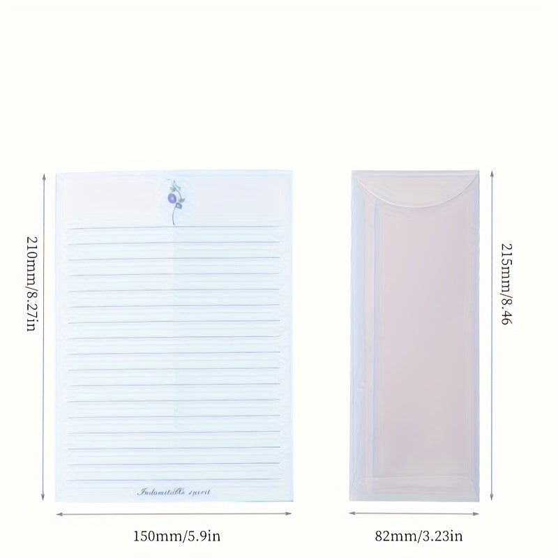 3pcs Letter Paper Envelopes Set Romantic Love Letter Hand painted Letterhead