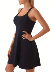 Criss Cross Backless Tennis Skirts Sleeveless Sexy Slim Fit