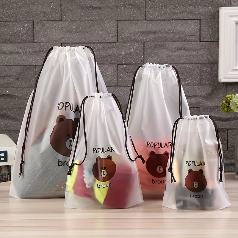 5pcs Clear Travel Shoe Bags Portable Organizers Storage for Men and Women