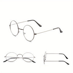 Round Clear Lens Glasses For Women Men Students Metal Myopia Spectacles