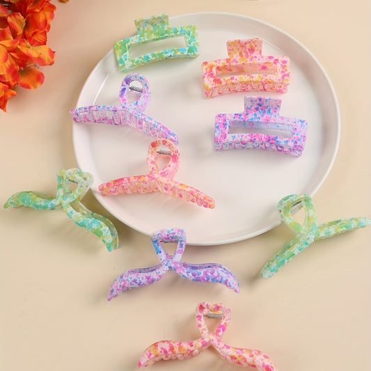 Colorful Ink Mark Hair Claw Style Hair Claw Nonslip Ponytail Shark Claw