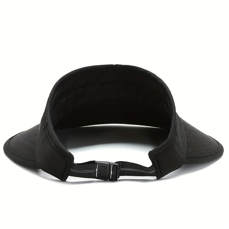 Solid Ponytail Visor Hat UV Protection Sports Beach Cap