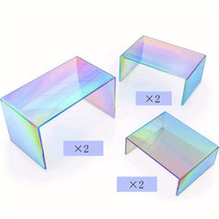 6pcs Rainbow Acrylic Display Rack for Shoes Collectibles