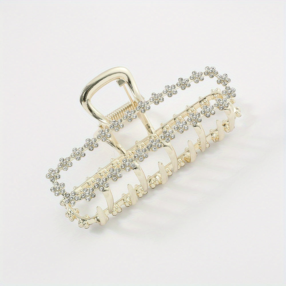 Faux Pearl Rhinestone Hair Claw Ponytail Holder