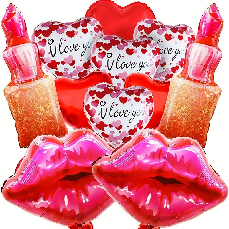 11pcs Warm Lip Lipstick Set Balloon Decoration