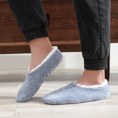 Men's Striped Fleece Slipper Socks