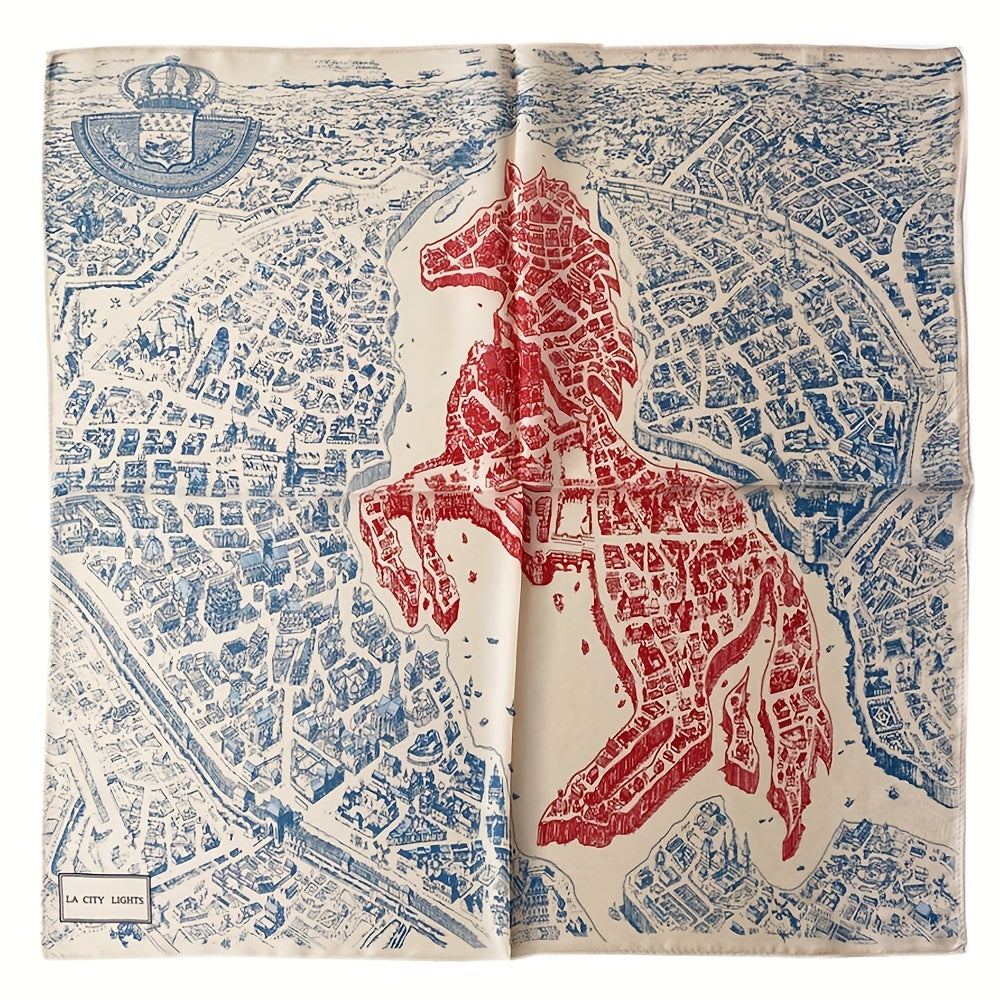 Horse Print Silk Scarf Neckband Women Head Scarves