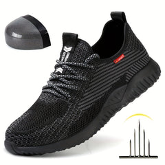 Steel Toe Safety Work Shoes Men Puncture Proof Footwear