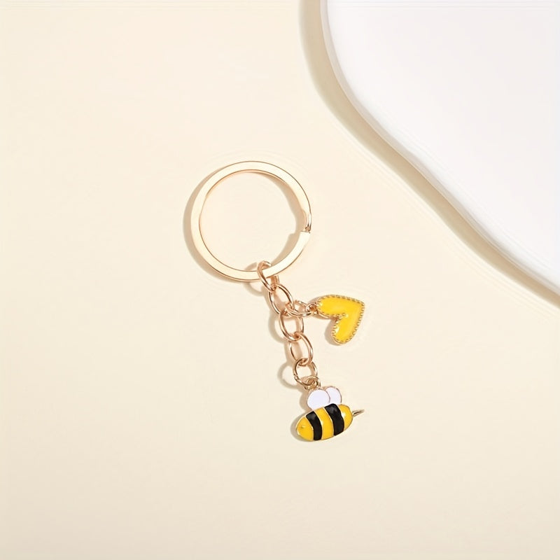 Cartoon Bee Keychain Animal Key Ring Purse Bag Backpack Car Charm